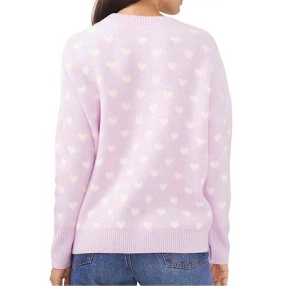 Vince Camuto Women's Valentine Heart Azalea Sweater NWT Small Ice Pink - Picture 3 of 7